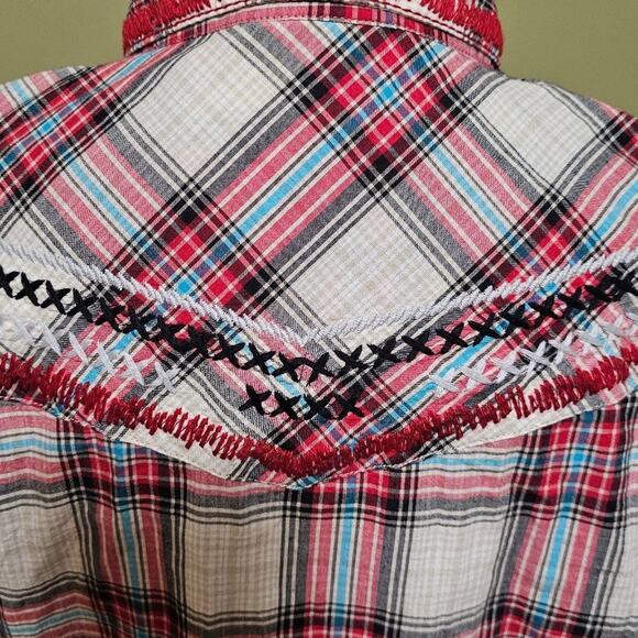 Ariat Women's Embroidered Metal Snap Button Top Women's Size L Western Cowgirl - Picture 6 of 10